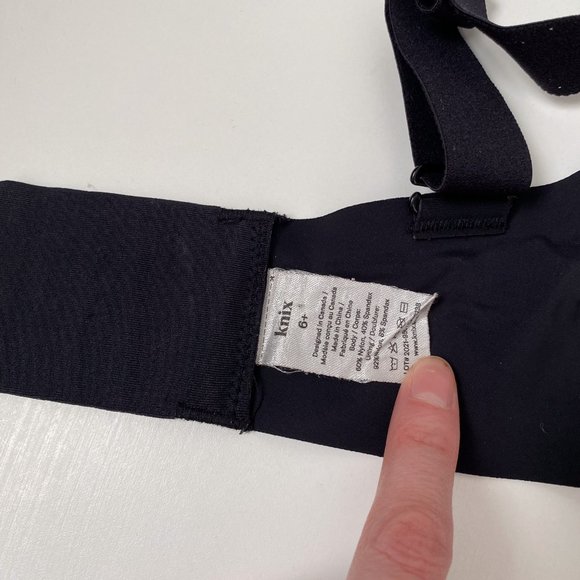 Knix Padded V-Neck Wireless Wide Strap Black Bra Size 6+ - Picture 9 of 9